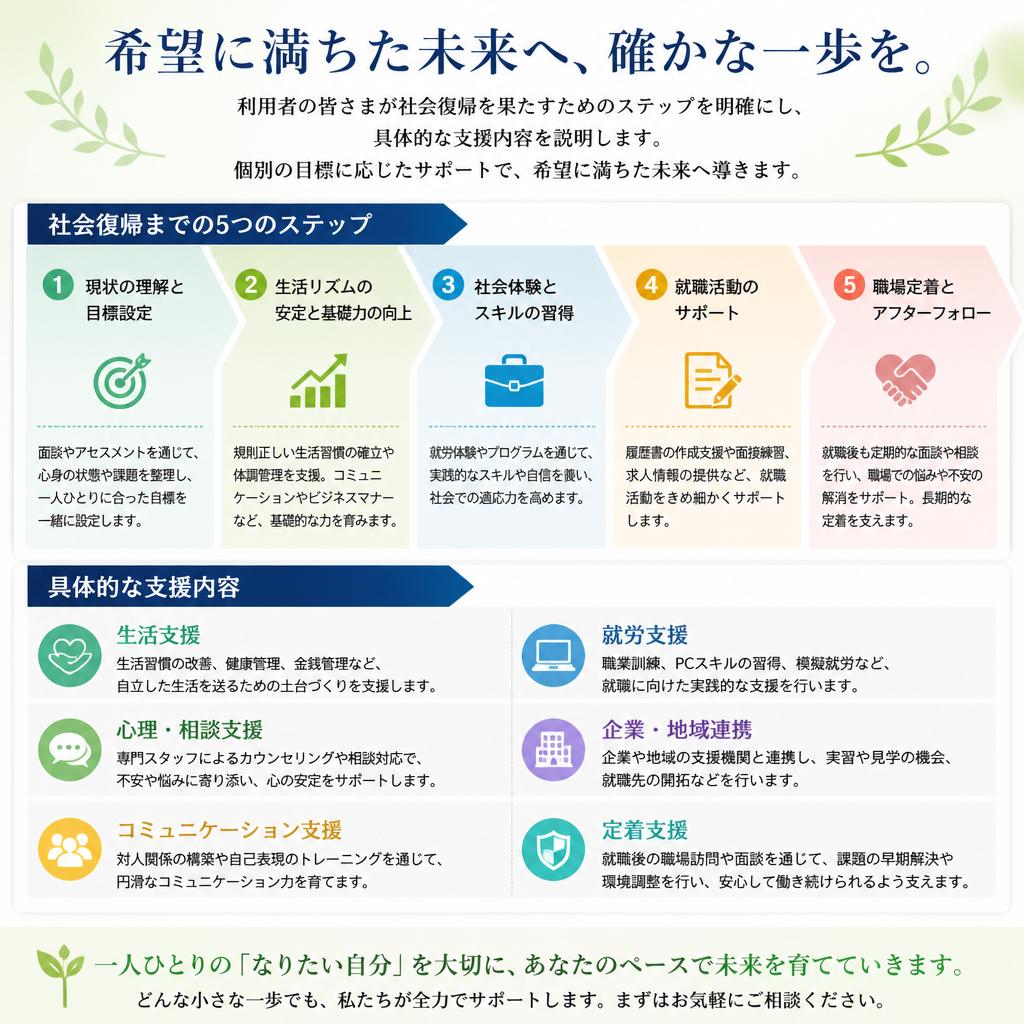 社会復帰に向けたステップ