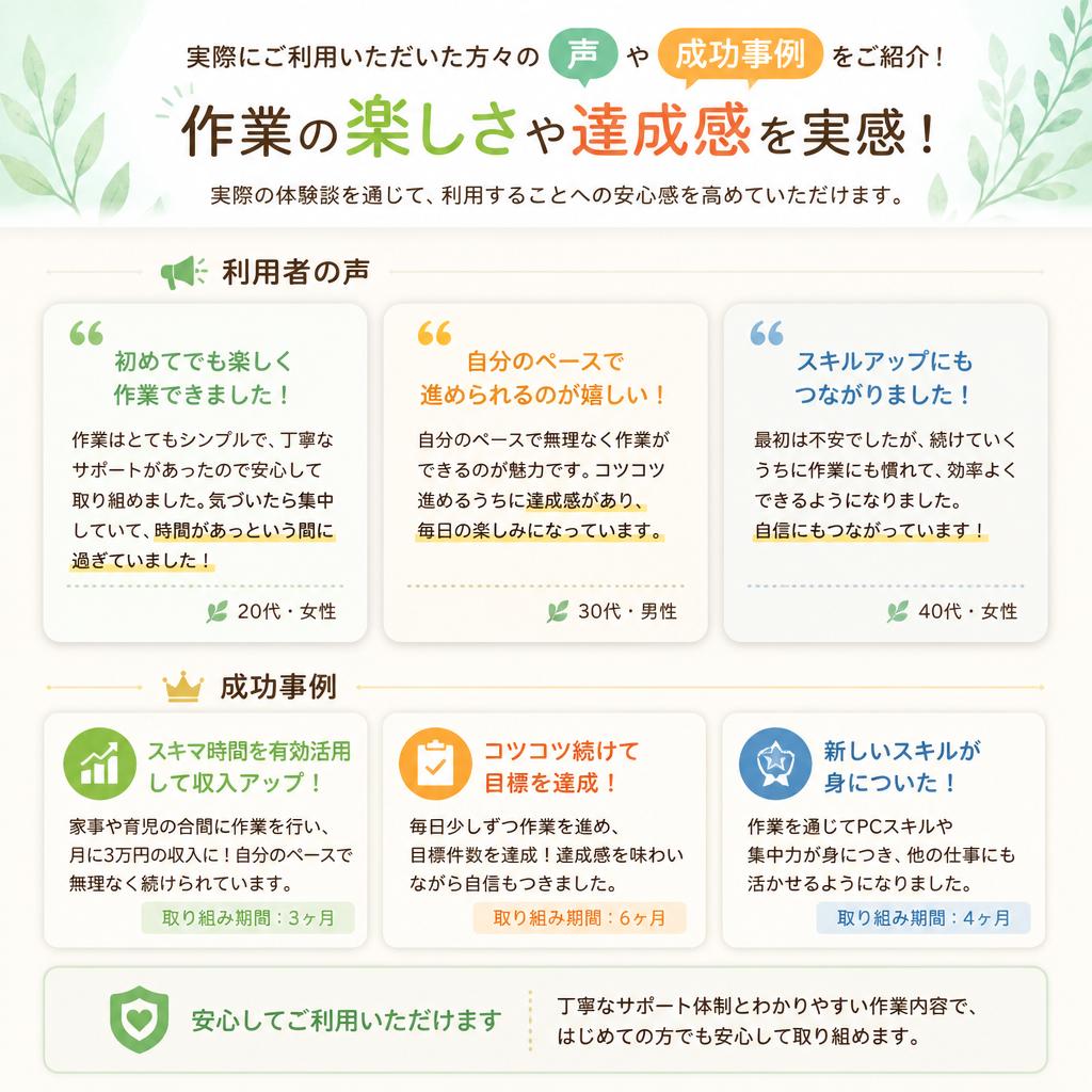利用者の声と成功事例